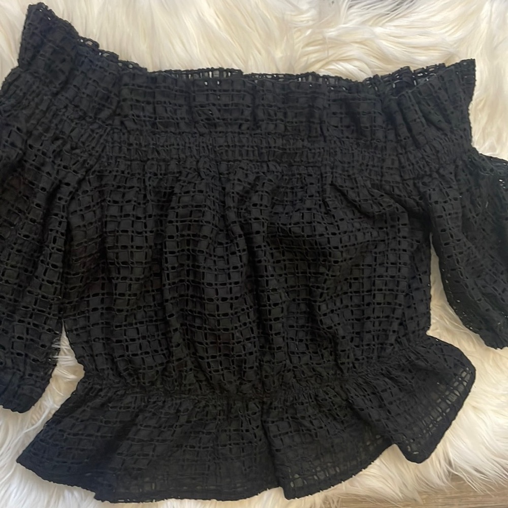 Express ruffled off the shoulder top